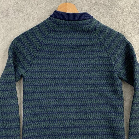 MR TURK Sweater Youth Boys Medium Crew Neck Merino Wool Pullover Striped Preppy - Picture 8 of 8